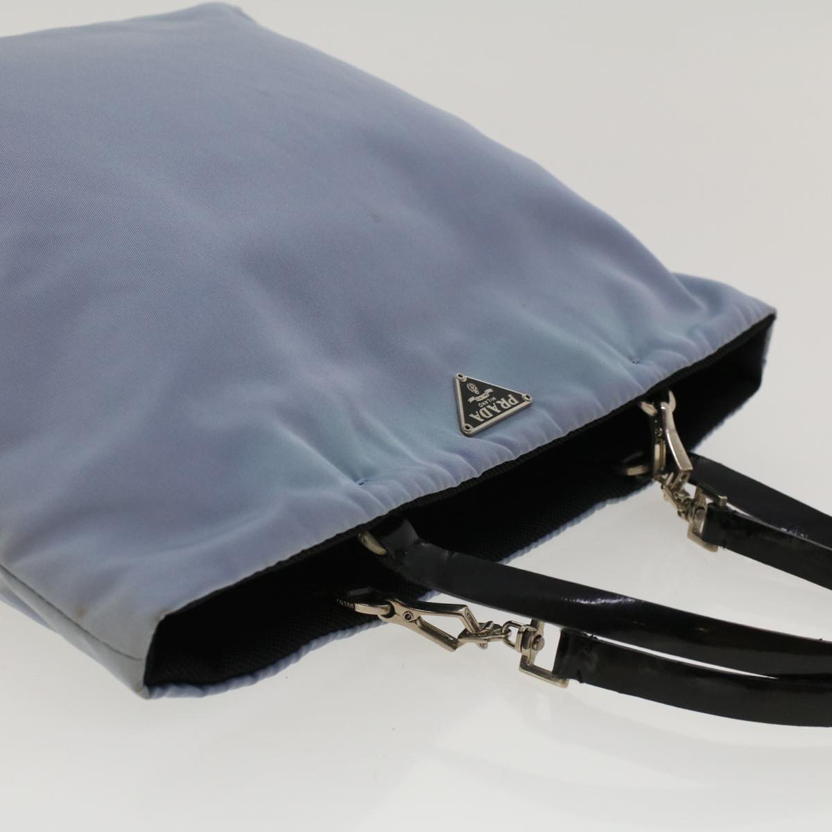 Prada Hand Bag Nylon Light Blue  cl559