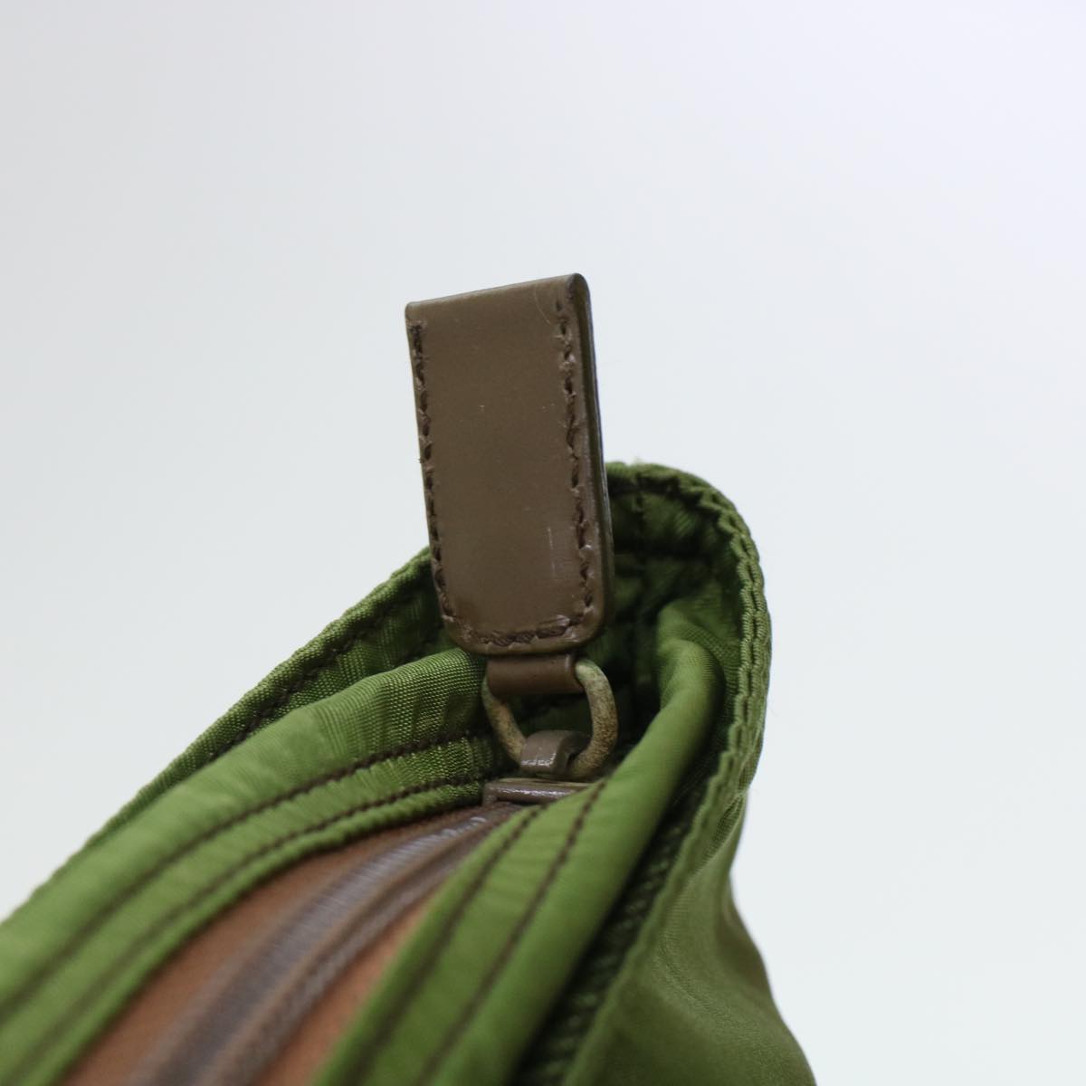 Prada Shoulder Bag Nylon Khaki  cl582