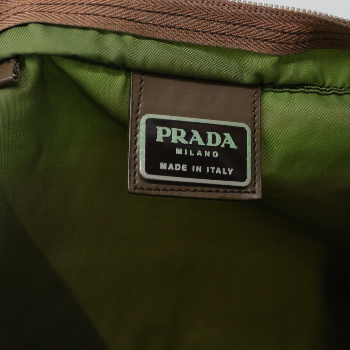 Prada Shoulder Bag Nylon Khaki  cl582