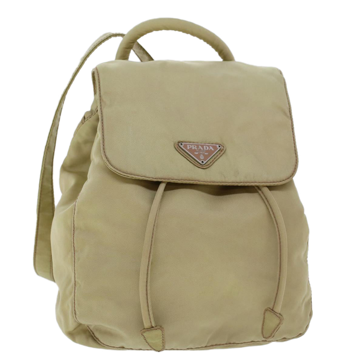 Prada Backpack Nylon Beige  cl587