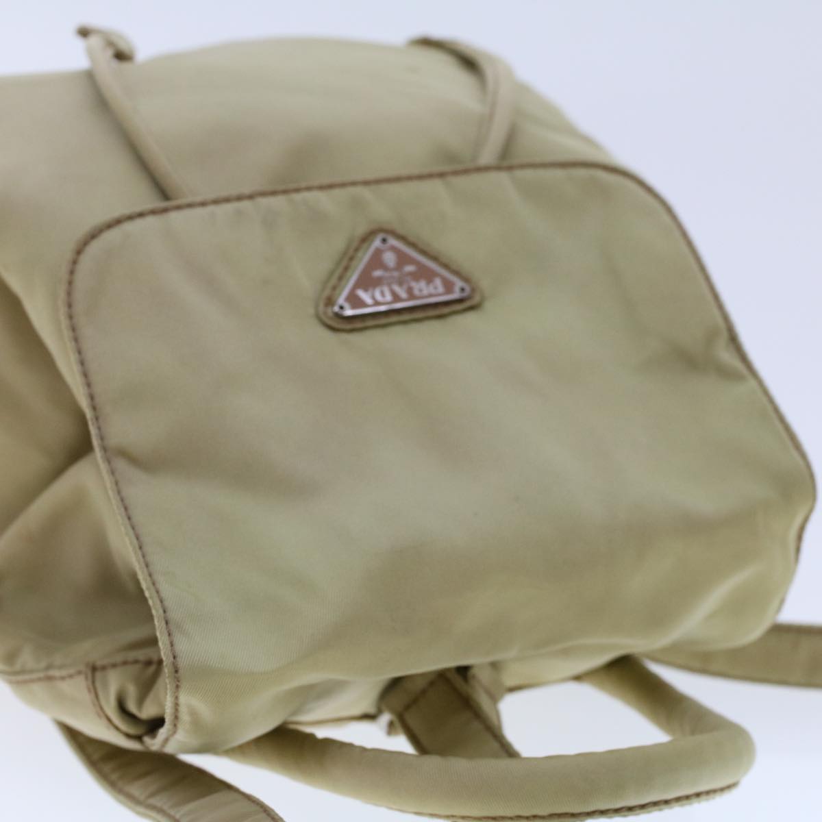 Prada Backpack Nylon Beige  cl587