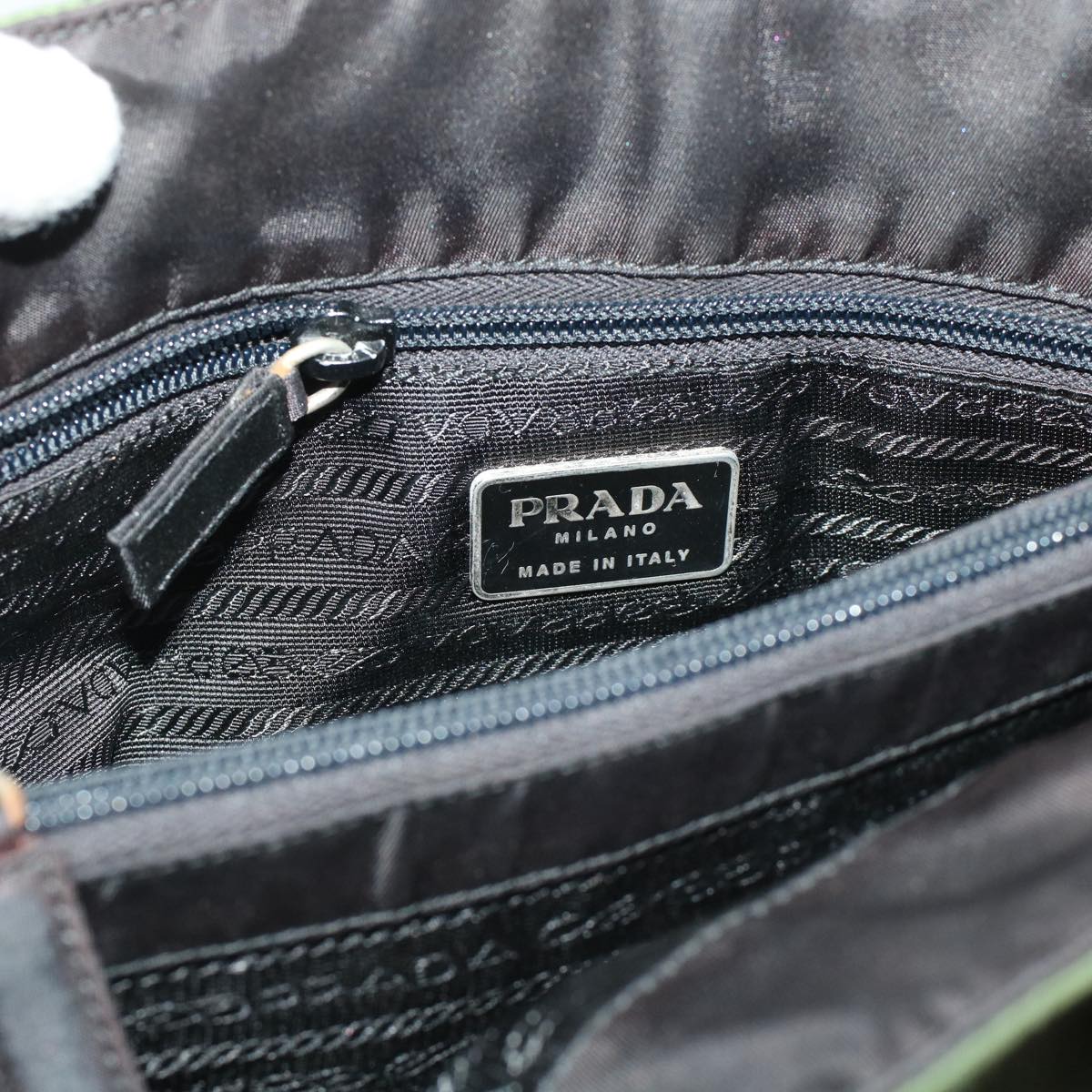 Prada Shoulder Bag Nylon Green  cl588