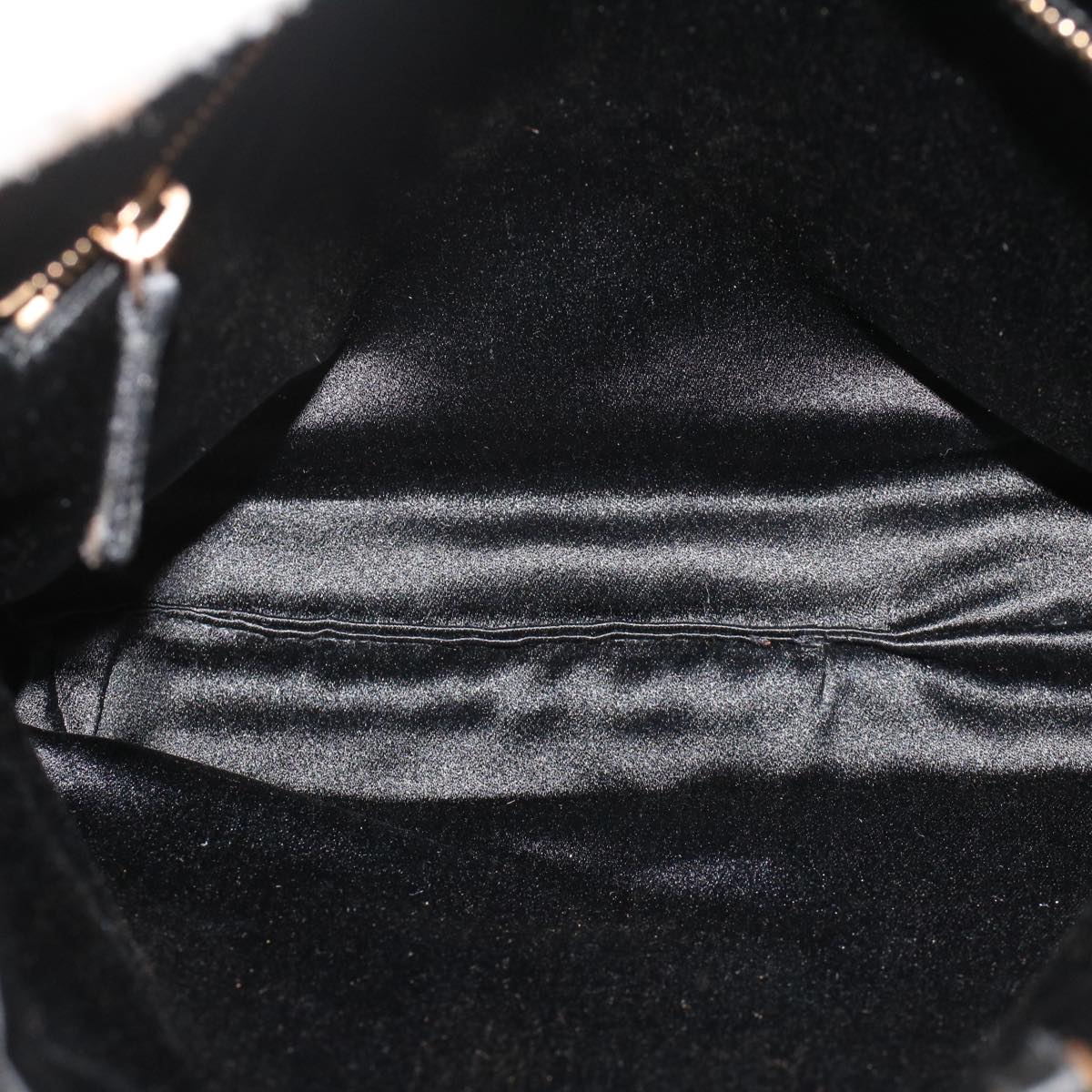 PRADA Hand Bag Satin Black Auth cl629