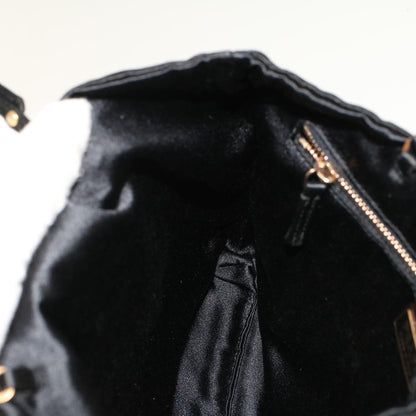 PRADA Hand Bag Satin Black Auth cl629