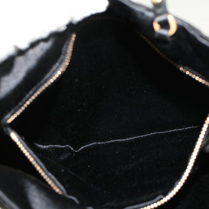 PRADA Hand Bag Satin Black Auth cl629