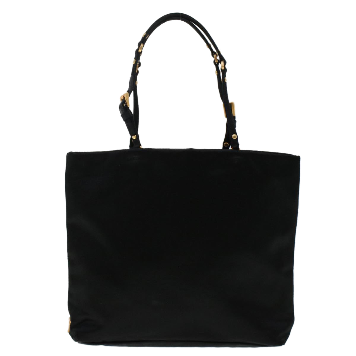 PRADA Hand Bag Satin Black Auth cl629