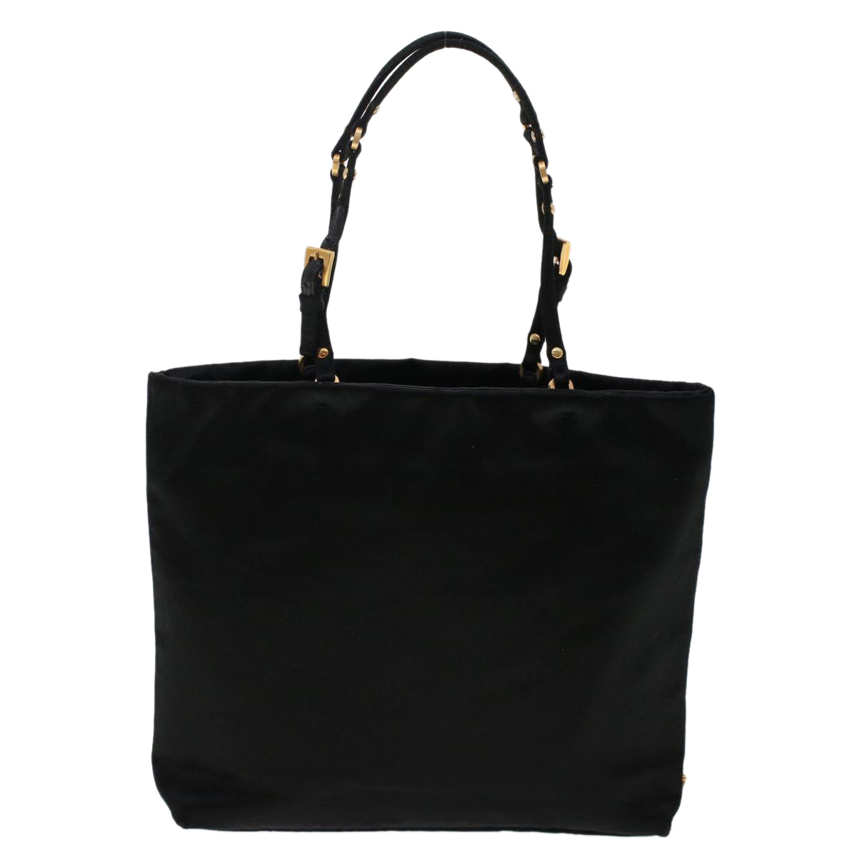 PRADA Hand Bag Satin Black Auth cl629