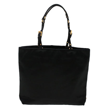 PRADA Hand Bag Satin Black Auth cl629