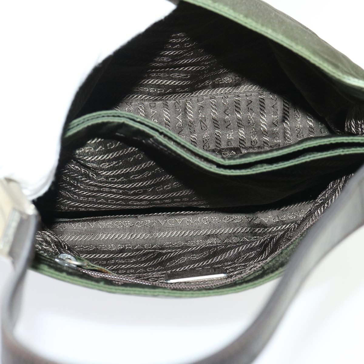 Prada Shoulder Bag Nylon Green  cl654