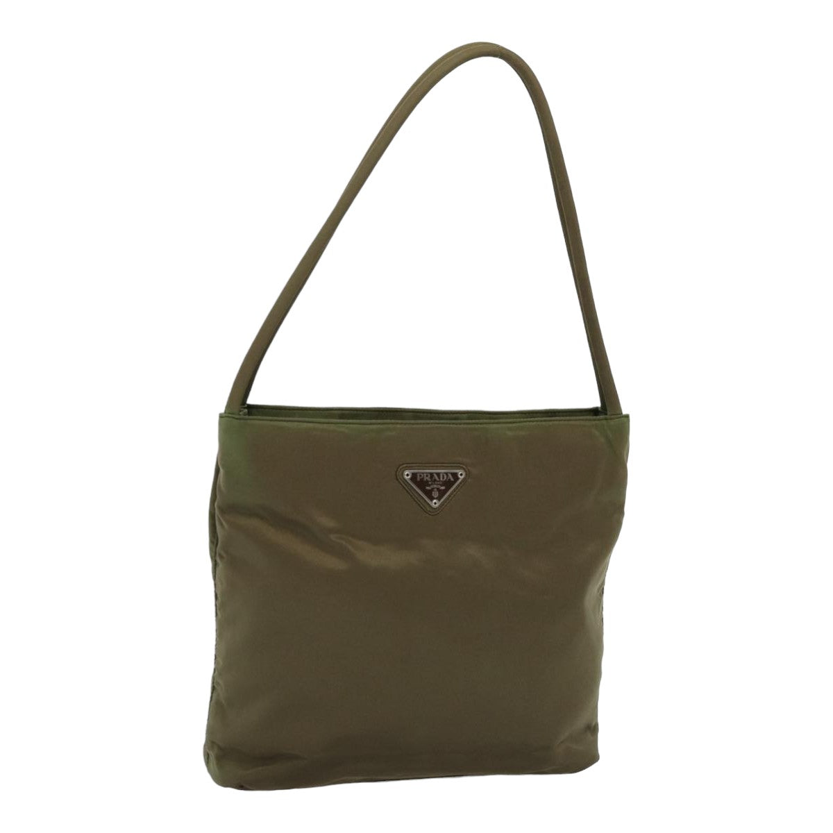 PRADA Hand Bag Nylon Khaki Auth cl841