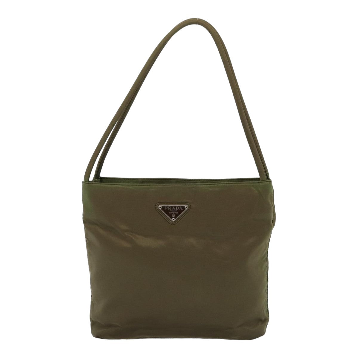 PRADA Hand Bag Nylon Khaki Auth cl841