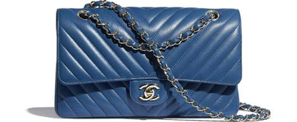 Chanel Classic Clutch With Chain – CWC Caviar Blue Silver-Toned