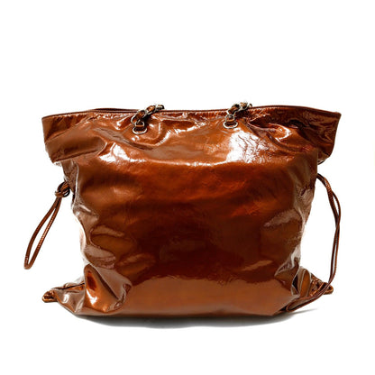 Chanel Copper Patent Leather Bon Bon Tote