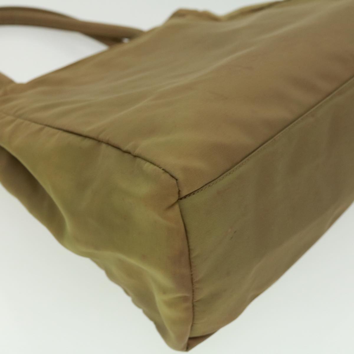 Prada Hand Bag Nylon Khaki  cr603