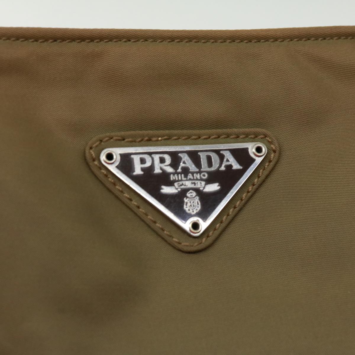 Prada Hand Bag Nylon Khaki  cr603