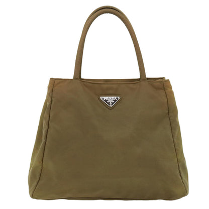 Prada Hand Bag Nylon Khaki  cr603