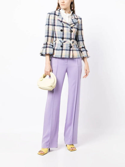 Ribbon-Detailed Tweed Jacket
