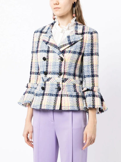 Ribbon-Detailed Tweed Jacket
