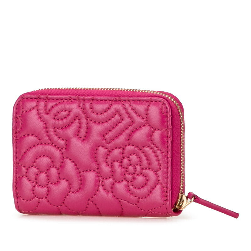 Chanel Camellia Lambskin Coin Case