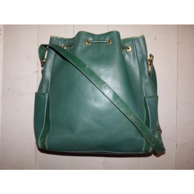 RARE, Gucci, emerald green leather, XL, horse-bit bucket style shoulder bag with horseshoe accents
