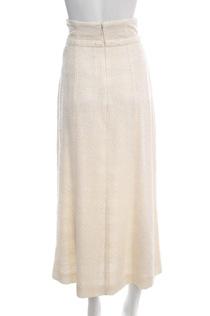 Chanel Cream Woven Maxi Skirt SZ 36