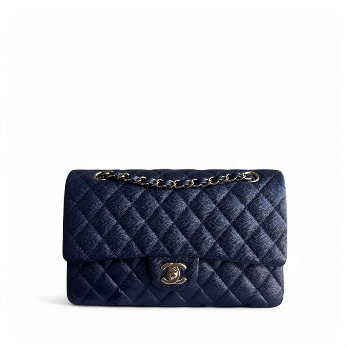 Chanel Classic Flap Medium - Caviar 25CM Quilted Midnight Blue Gold Hardware Series 31