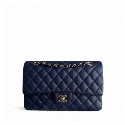 Chanel Classic Flap Medium - Caviar 25CM Quilted Midnight Blue Gold Hardware Series 31