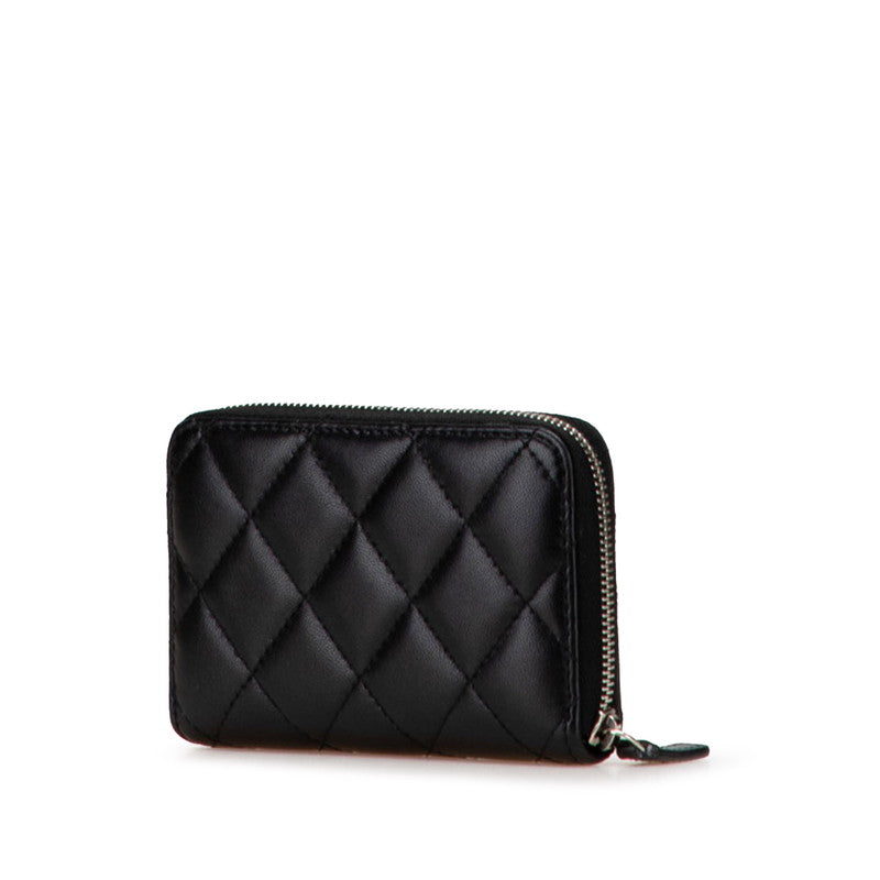 Chanel Coco Mark Zip Coin Purse Lambskin Coin Case