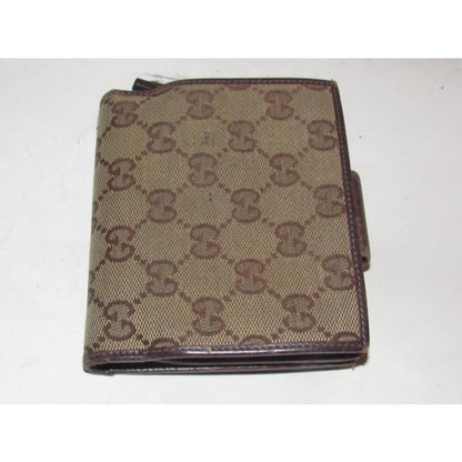Gucci Brown Large G Logo Print Coated Canvas And Brown Leather With A Gold Abbey D Ring Accent Vinta