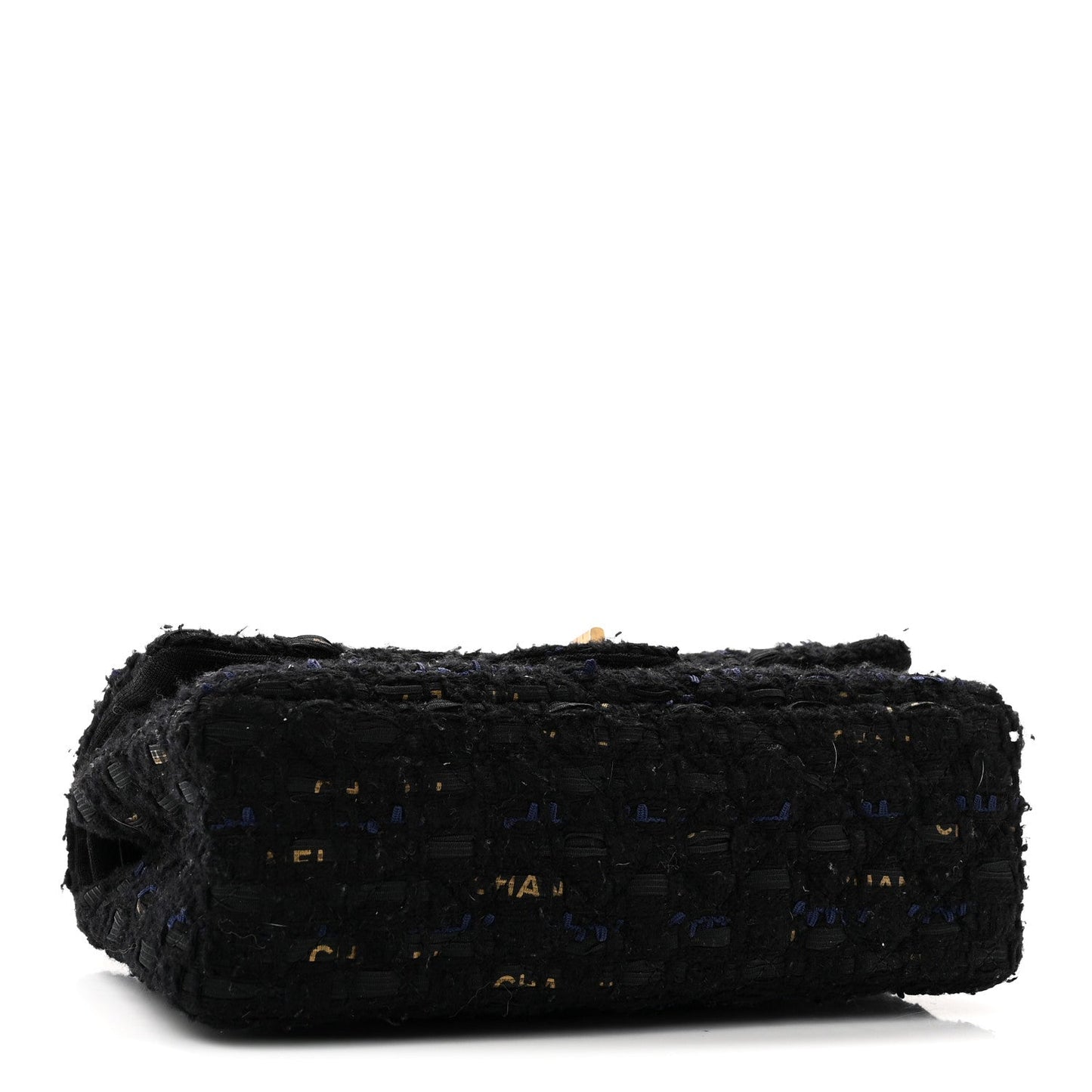 Tweed Quilted Mini 2.55 Reissue Flap Black Gold Navy