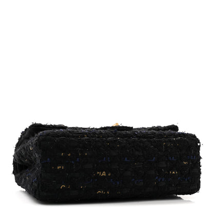 Tweed Quilted Mini 2.55 Reissue Flap Black Gold Navy