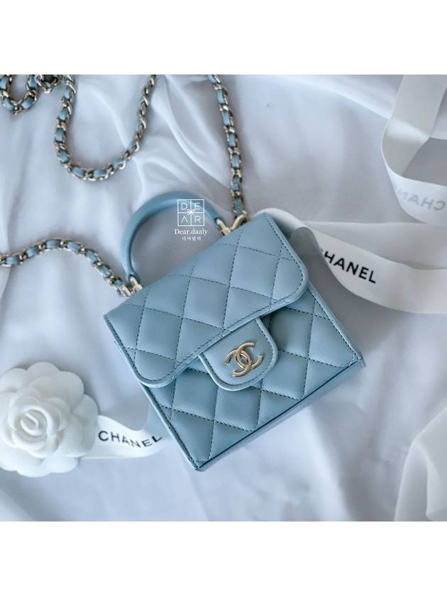 Gold Hardware Lambskin Chain Mini Bag Light Blue Chanel