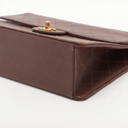 Chanel Matrasse Caviar S Single Flap Single Chain Bag Brown Gold  5th