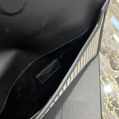 Yves Saint Laurent Uptown Pouch Cream In Canvas