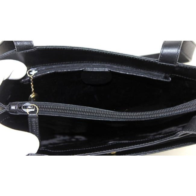 Tom Ford era, Gucci, Horse-bit style, black glossy leather, large satchel style shoulder purse with multiple compartments
