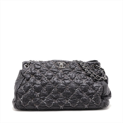 Chanel Parivision Nylon Chain Shoulder Bag Black Silver Gold  14th