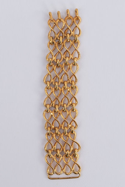 Bracelet articulé en métal doré Chanel