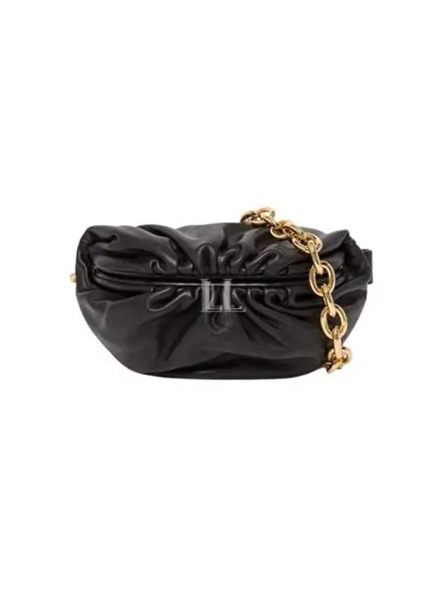 Luxury Bottega Veneta Chain Leather Belt Bag Black