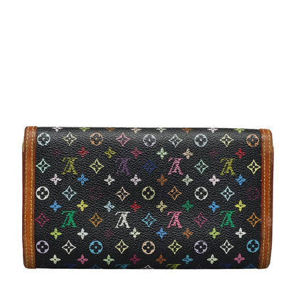 Louis Vuitton Multicolor Port-Trezor International Long Wallet M92658 Noir Black PVC Leather  Louis Vuitton