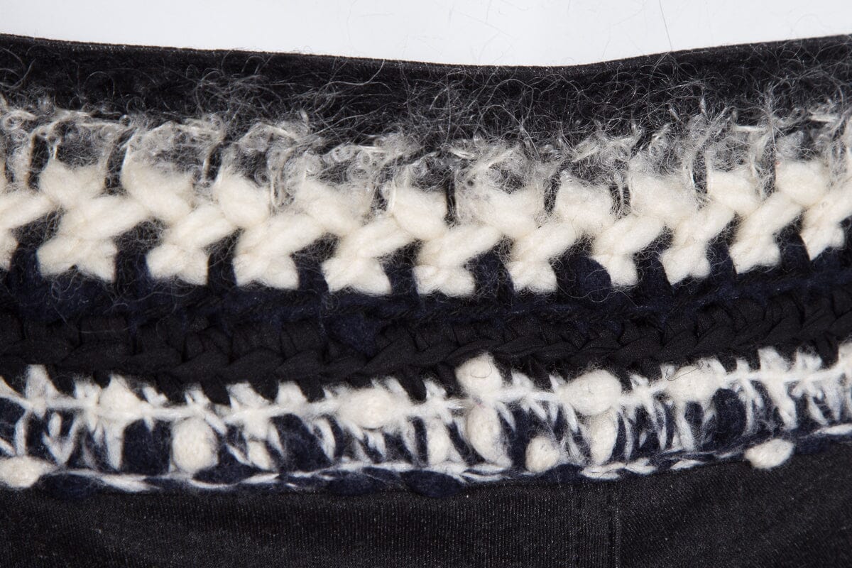 Chanel Grey Tweed Waistband Jeans SZ 42