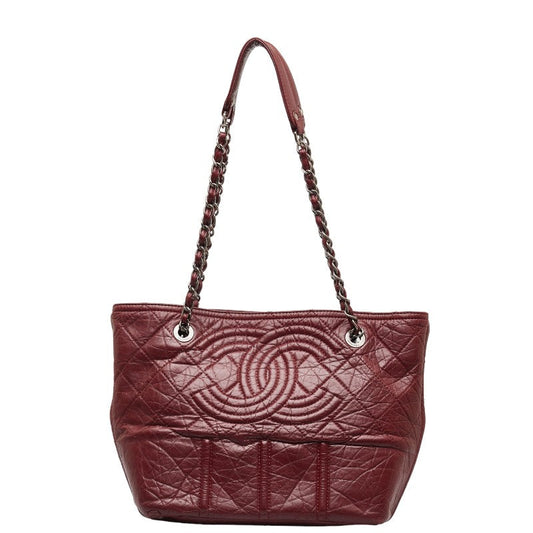 Chanel Big Coca-Cola Chain Tortoise Bag Wine Red  Leather  Chanel