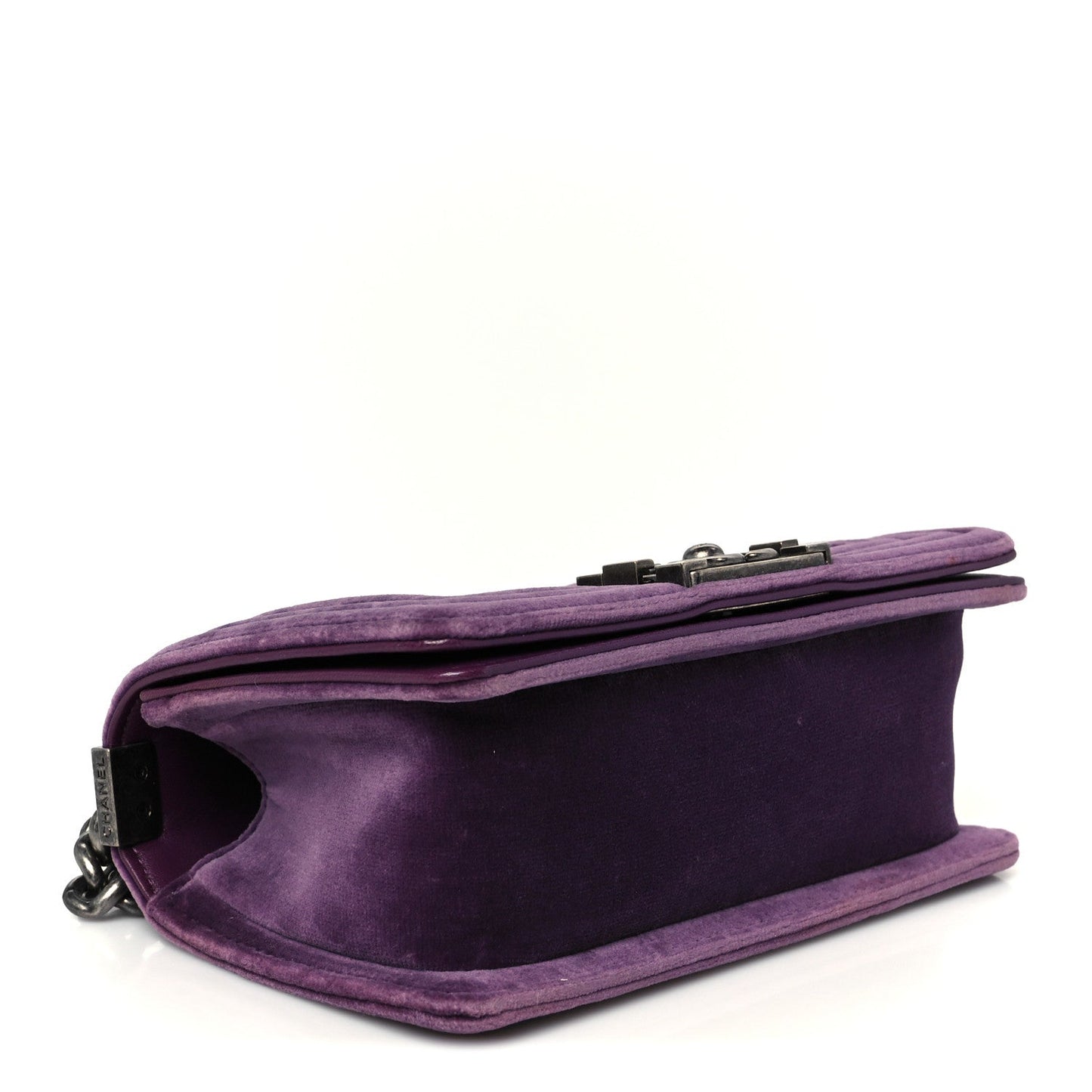 Velvet Quilted Small Boy Flap Purple