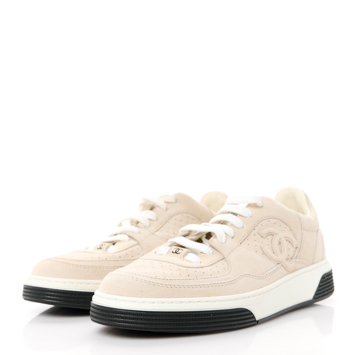 Suede Womens CC Sneakers 36.5 Light Beige