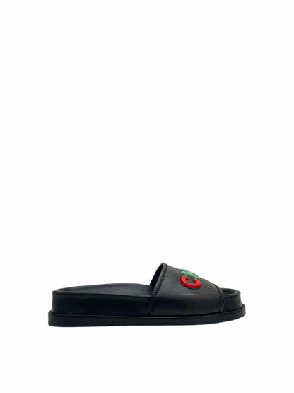 CHANEL Cha-Nel Black Multicolor Size EU 38.5 Sandals