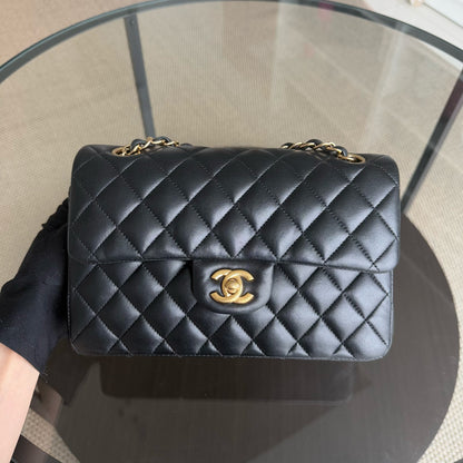 Chanel Classic Flap Small - 23CM Quilted Lambskin Black Gold Hardware Series 26