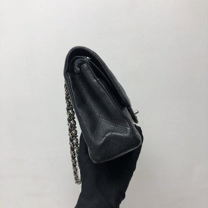 Classic Double Flap Caviar M/L in Black SHW