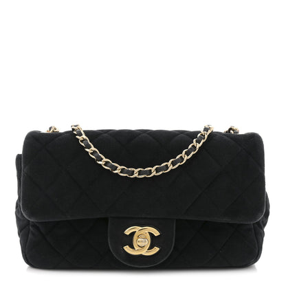 Velvet Quilted Mini Rectangular Pearl Crush Flap Black
