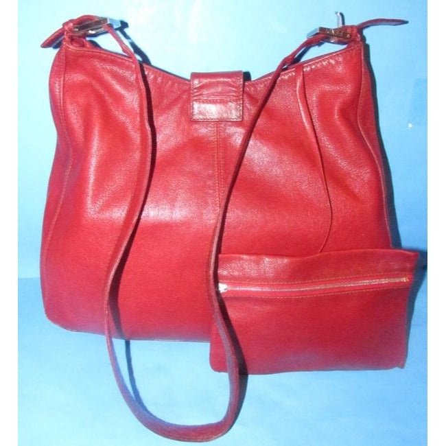 Fendi Hobo Xl Mamma Forever Shoulder Purse With An Attached Wallet True Red Leatherchrome Tote