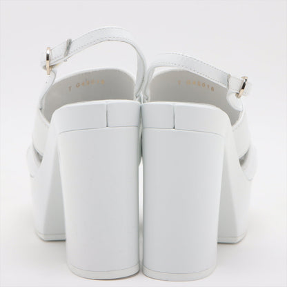 Chanel Coco 23AW Patent Leather Sandal 35C  White G45016 Crample