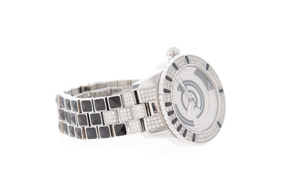 Dior Black & Silver Sapphire & Diamond Ladies Watch Set